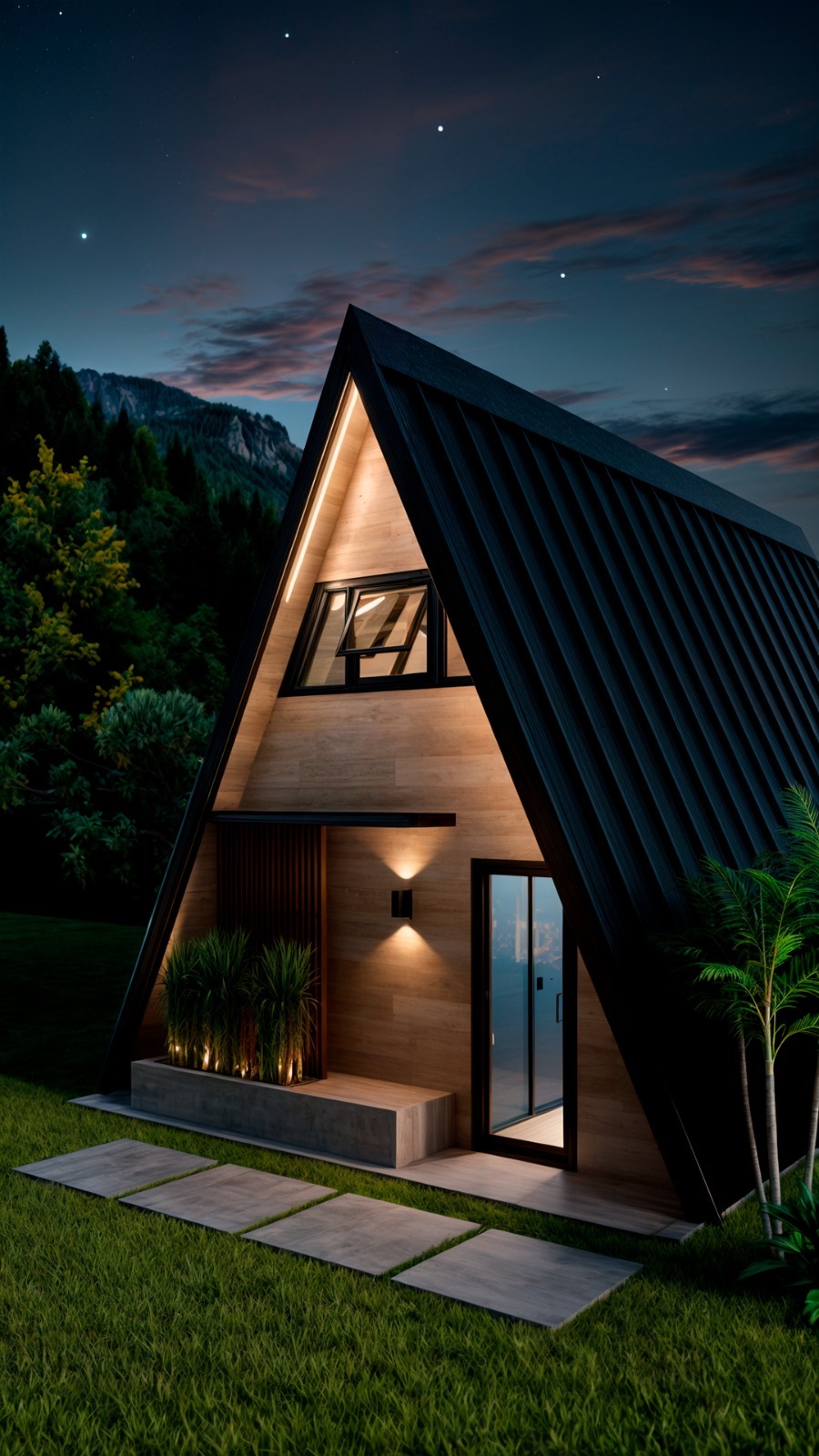 Interior chalé A-frame